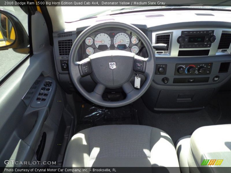 Detonator Yellow / Medium Slate Gray 2008 Dodge Ram 1500 Big Horn Edition Quad Cab 4x4