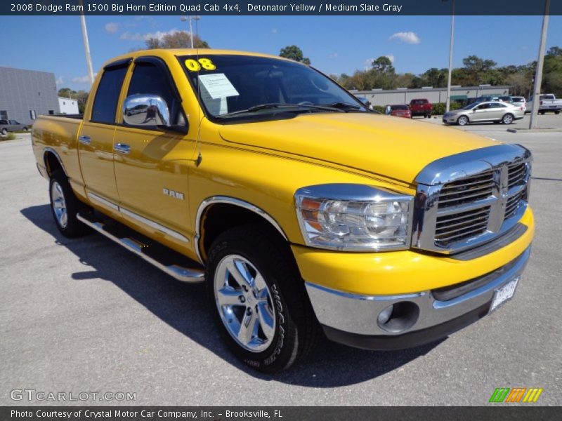 Detonator Yellow / Medium Slate Gray 2008 Dodge Ram 1500 Big Horn Edition Quad Cab 4x4