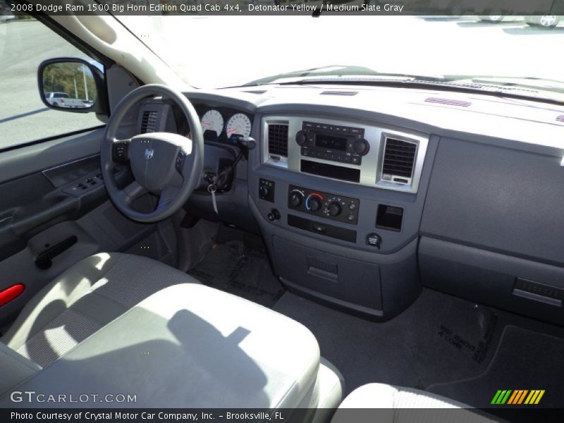 Detonator Yellow / Medium Slate Gray 2008 Dodge Ram 1500 Big Horn Edition Quad Cab 4x4
