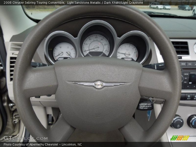 Light Sandstone Metallic / Dark Khaki/Light Graystone 2008 Chrysler Sebring Touring Convertible