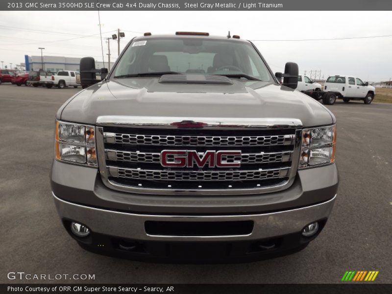 Steel Gray Metallic / Light Titanium 2013 GMC Sierra 3500HD SLE Crew Cab 4x4 Dually Chassis