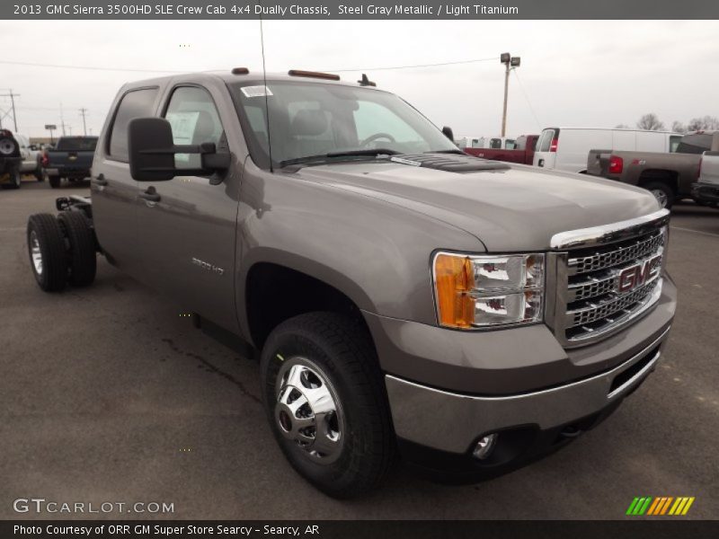 Steel Gray Metallic / Light Titanium 2013 GMC Sierra 3500HD SLE Crew Cab 4x4 Dually Chassis