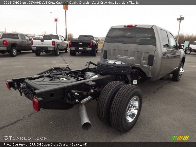  2013 Sierra 3500HD SLE Crew Cab 4x4 Dually Chassis Steel Gray Metallic