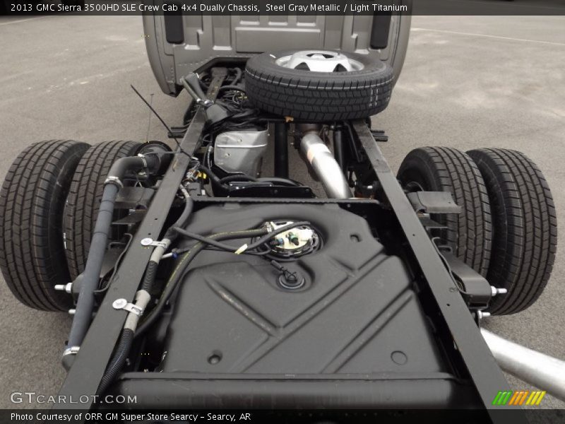 Undercarriage of 2013 Sierra 3500HD SLE Crew Cab 4x4 Dually Chassis