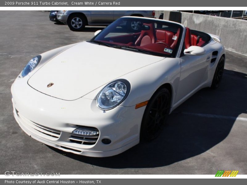 Cream White / Carrera Red 2009 Porsche 911 Turbo Cabriolet