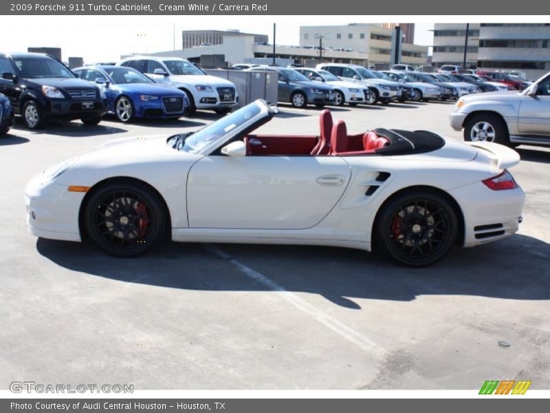Cream White / Carrera Red 2009 Porsche 911 Turbo Cabriolet