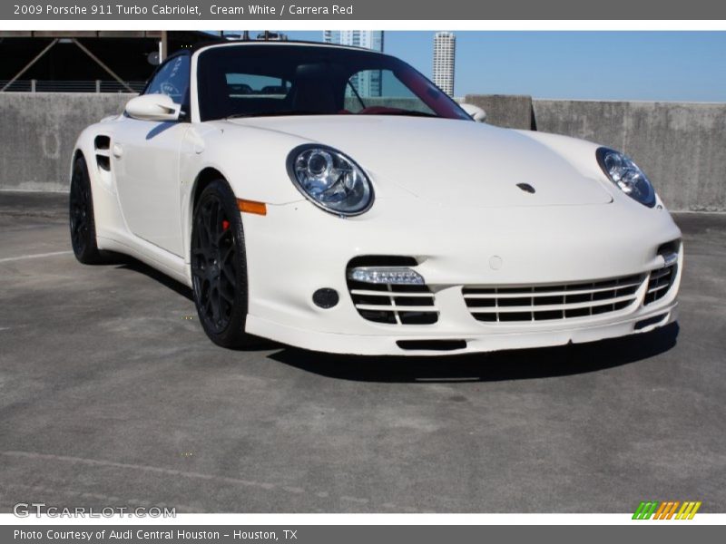 Cream White / Carrera Red 2009 Porsche 911 Turbo Cabriolet