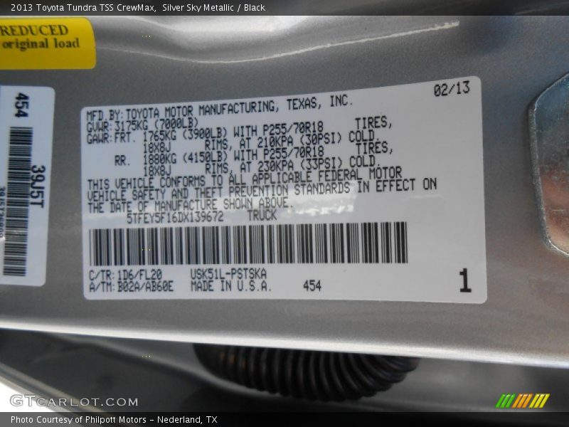 Silver Sky Metallic / Black 2013 Toyota Tundra TSS CrewMax
