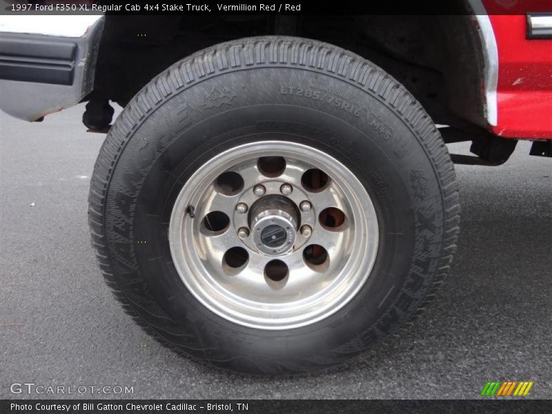 Vermillion Red / Red 1997 Ford F350 XL Regular Cab 4x4 Stake Truck