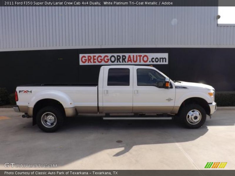 White Platinum Tri-Coat Metallic / Adobe 2011 Ford F350 Super Duty Lariat Crew Cab 4x4 Dually