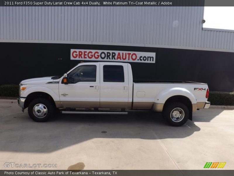 White Platinum Tri-Coat Metallic / Adobe 2011 Ford F350 Super Duty Lariat Crew Cab 4x4 Dually