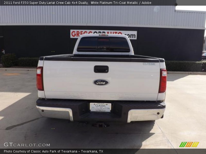 White Platinum Tri-Coat Metallic / Adobe 2011 Ford F350 Super Duty Lariat Crew Cab 4x4 Dually