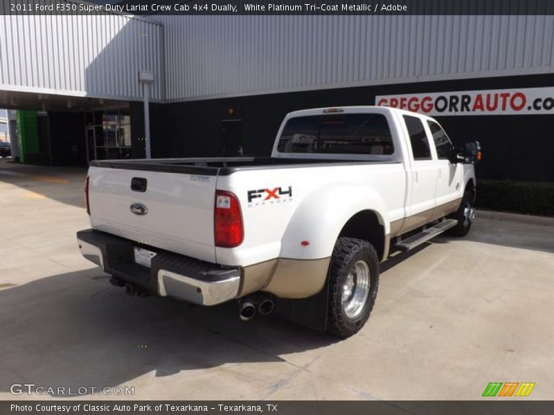 White Platinum Tri-Coat Metallic / Adobe 2011 Ford F350 Super Duty Lariat Crew Cab 4x4 Dually