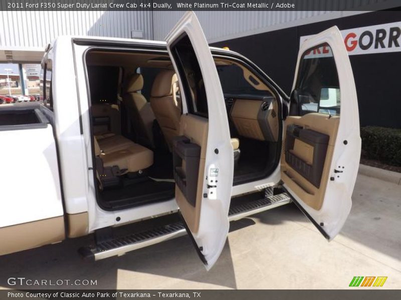 White Platinum Tri-Coat Metallic / Adobe 2011 Ford F350 Super Duty Lariat Crew Cab 4x4 Dually