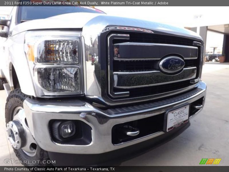 White Platinum Tri-Coat Metallic / Adobe 2011 Ford F350 Super Duty Lariat Crew Cab 4x4 Dually