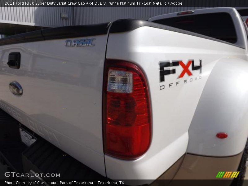 White Platinum Tri-Coat Metallic / Adobe 2011 Ford F350 Super Duty Lariat Crew Cab 4x4 Dually