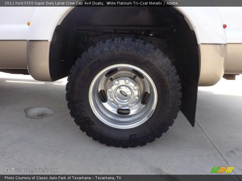 White Platinum Tri-Coat Metallic / Adobe 2011 Ford F350 Super Duty Lariat Crew Cab 4x4 Dually