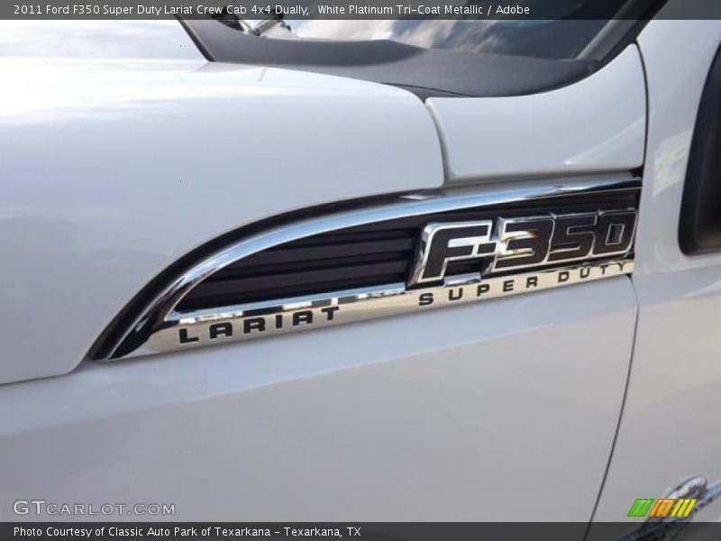 White Platinum Tri-Coat Metallic / Adobe 2011 Ford F350 Super Duty Lariat Crew Cab 4x4 Dually