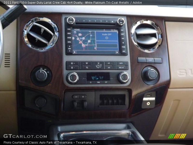 White Platinum Tri-Coat Metallic / Adobe 2011 Ford F350 Super Duty Lariat Crew Cab 4x4 Dually