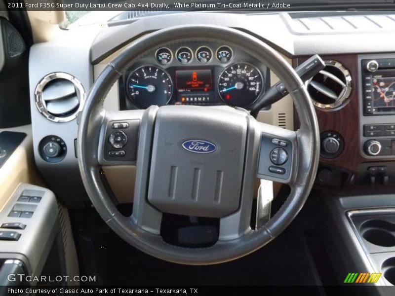 White Platinum Tri-Coat Metallic / Adobe 2011 Ford F350 Super Duty Lariat Crew Cab 4x4 Dually