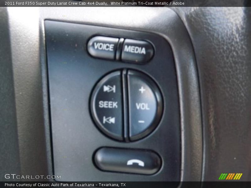 White Platinum Tri-Coat Metallic / Adobe 2011 Ford F350 Super Duty Lariat Crew Cab 4x4 Dually