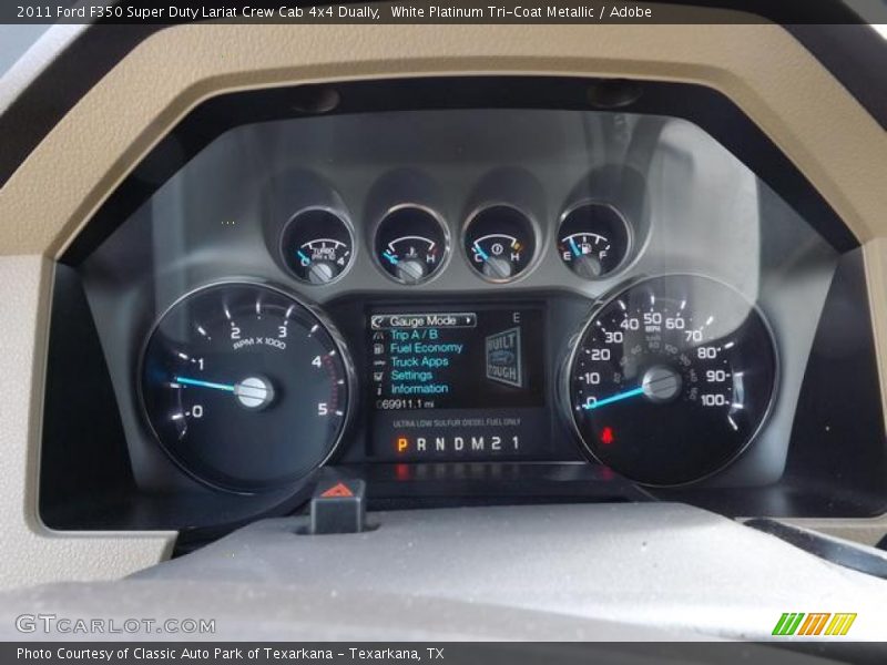White Platinum Tri-Coat Metallic / Adobe 2011 Ford F350 Super Duty Lariat Crew Cab 4x4 Dually
