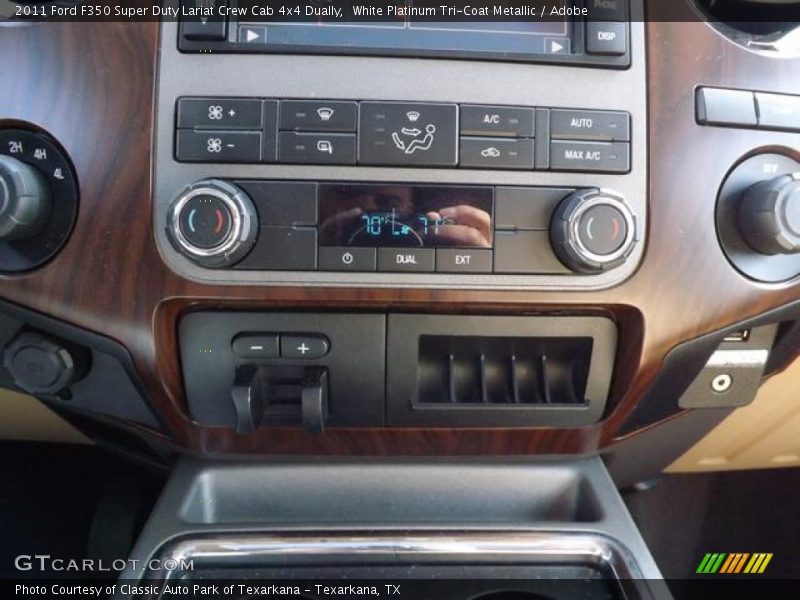 White Platinum Tri-Coat Metallic / Adobe 2011 Ford F350 Super Duty Lariat Crew Cab 4x4 Dually