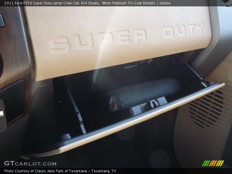 White Platinum Tri-Coat Metallic / Adobe 2011 Ford F350 Super Duty Lariat Crew Cab 4x4 Dually