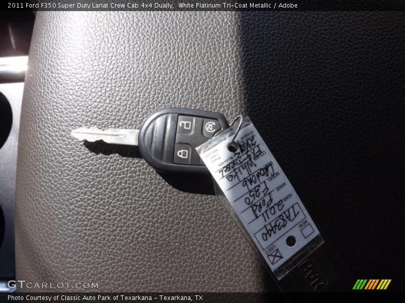 White Platinum Tri-Coat Metallic / Adobe 2011 Ford F350 Super Duty Lariat Crew Cab 4x4 Dually