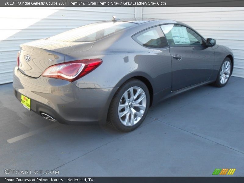 Gran Premio Gray / Gray Leather/Gray Cloth 2013 Hyundai Genesis Coupe 2.0T Premium