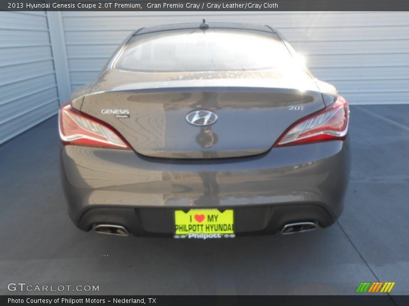 Gran Premio Gray / Gray Leather/Gray Cloth 2013 Hyundai Genesis Coupe 2.0T Premium