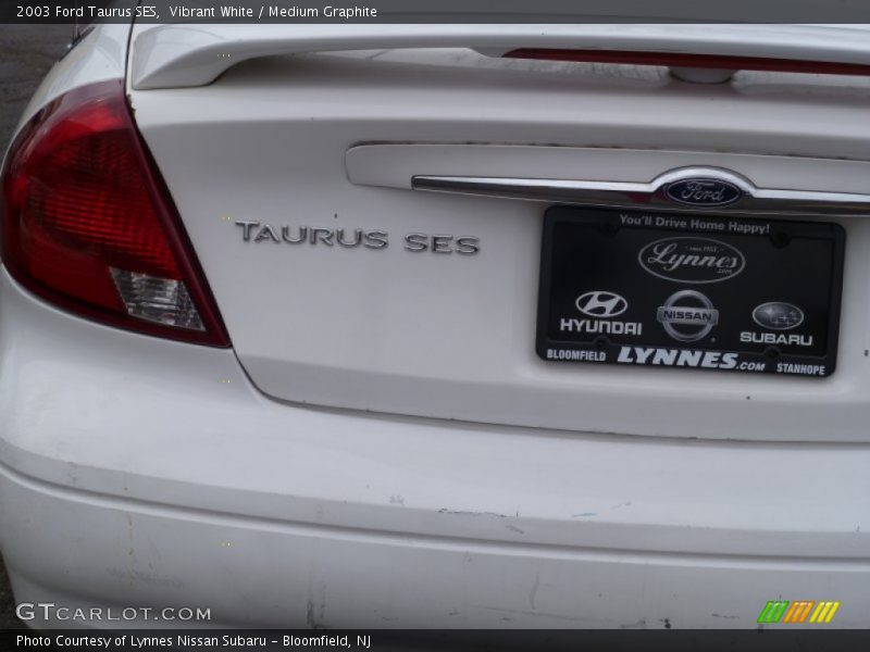 Vibrant White / Medium Graphite 2003 Ford Taurus SES