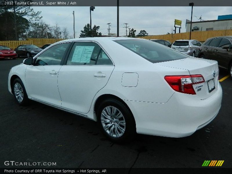 Super White / Ash 2012 Toyota Camry LE