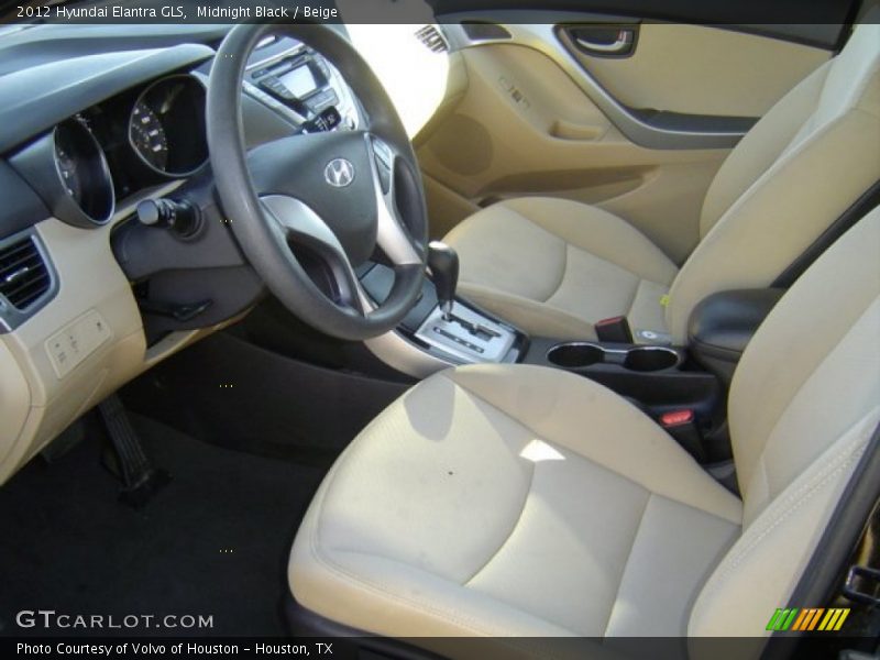 Midnight Black / Beige 2012 Hyundai Elantra GLS