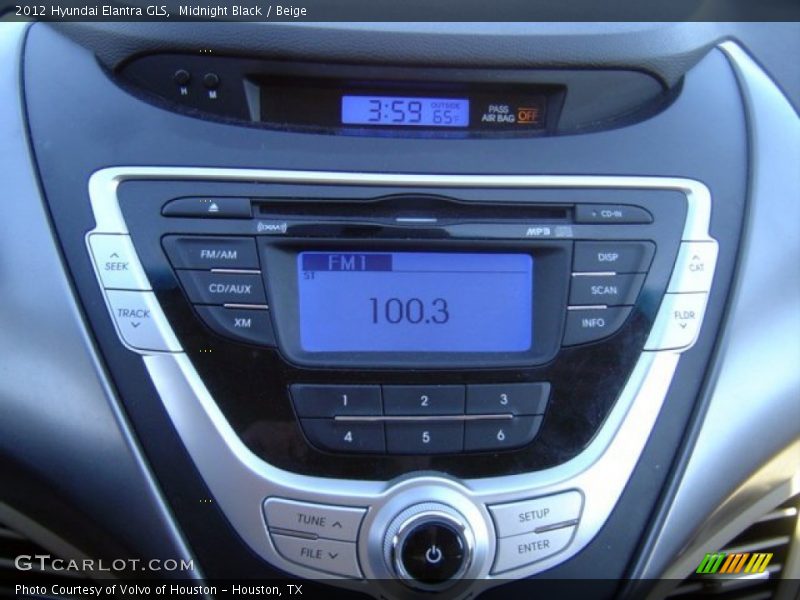 Midnight Black / Beige 2012 Hyundai Elantra GLS
