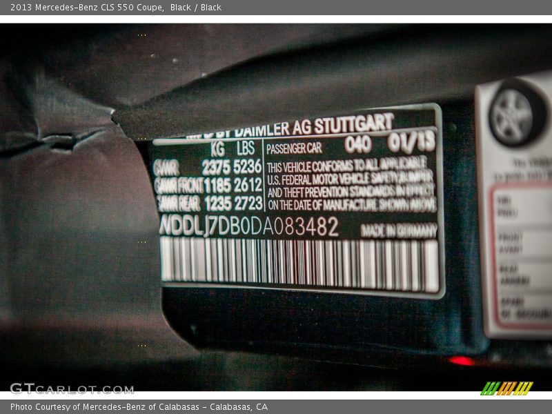 Black / Black 2013 Mercedes-Benz CLS 550 Coupe
