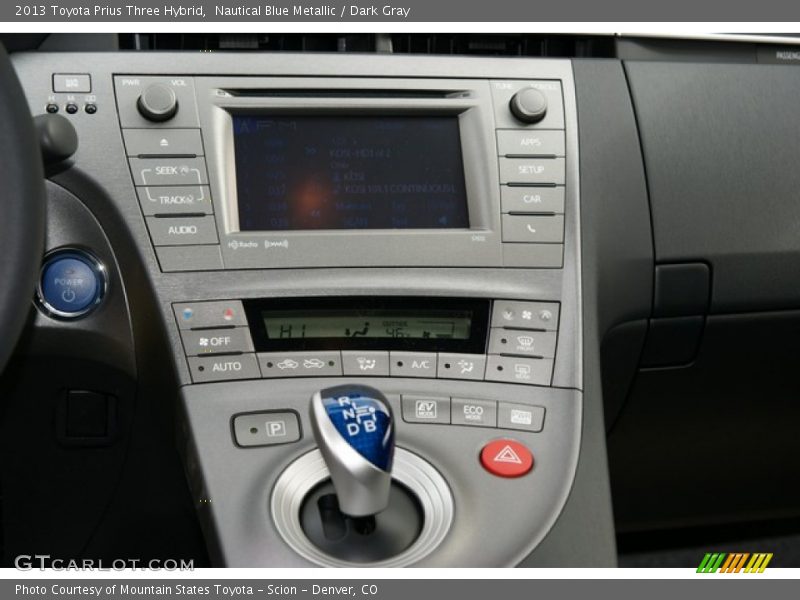 Nautical Blue Metallic / Dark Gray 2013 Toyota Prius Three Hybrid