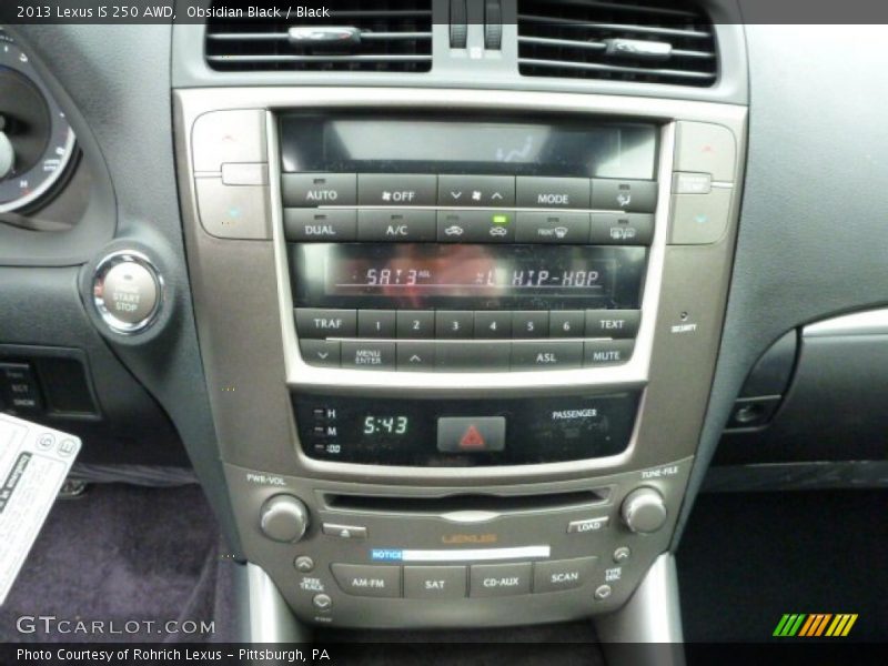 Controls of 2013 IS 250 AWD