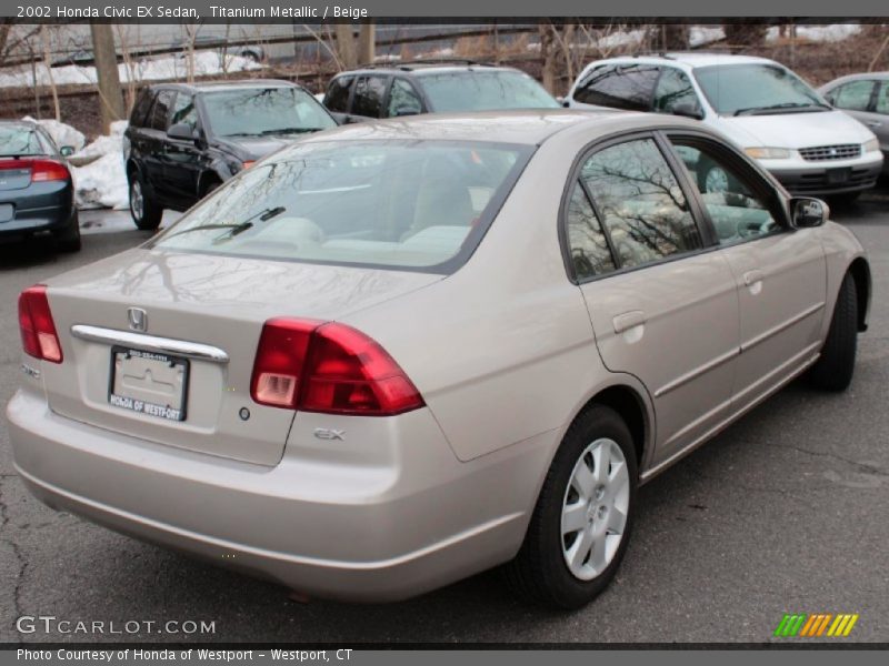 Titanium Metallic / Beige 2002 Honda Civic EX Sedan