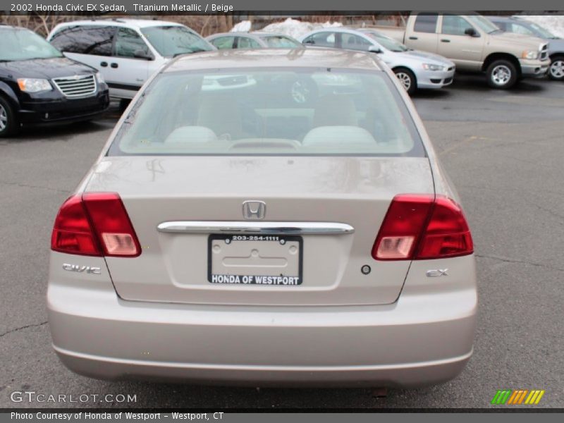 Titanium Metallic / Beige 2002 Honda Civic EX Sedan