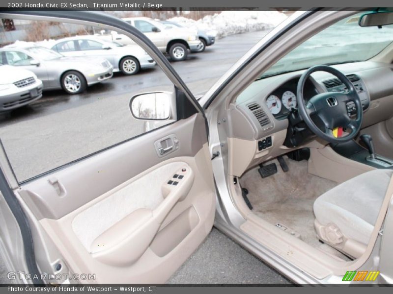 Titanium Metallic / Beige 2002 Honda Civic EX Sedan