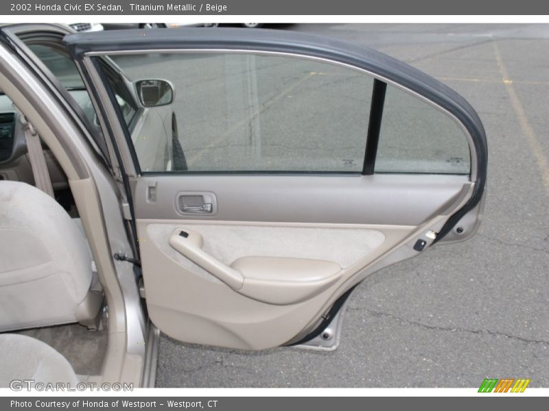 Titanium Metallic / Beige 2002 Honda Civic EX Sedan