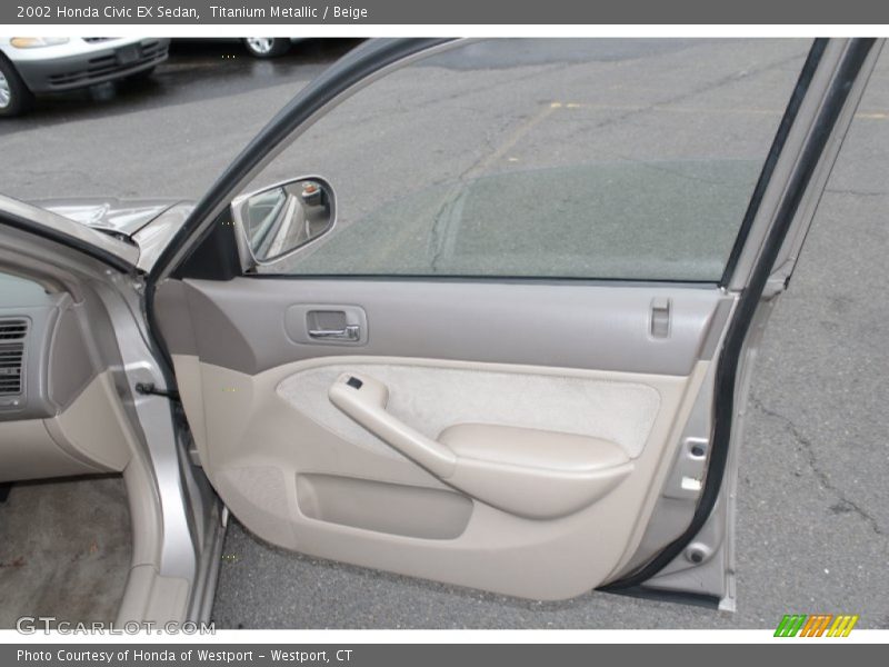 Titanium Metallic / Beige 2002 Honda Civic EX Sedan