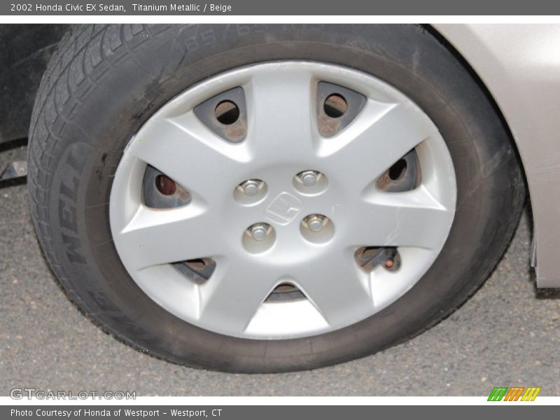 Titanium Metallic / Beige 2002 Honda Civic EX Sedan