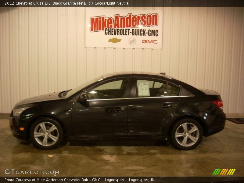 Black Granite Metallic / Cocoa/Light Neutral 2012 Chevrolet Cruze LT