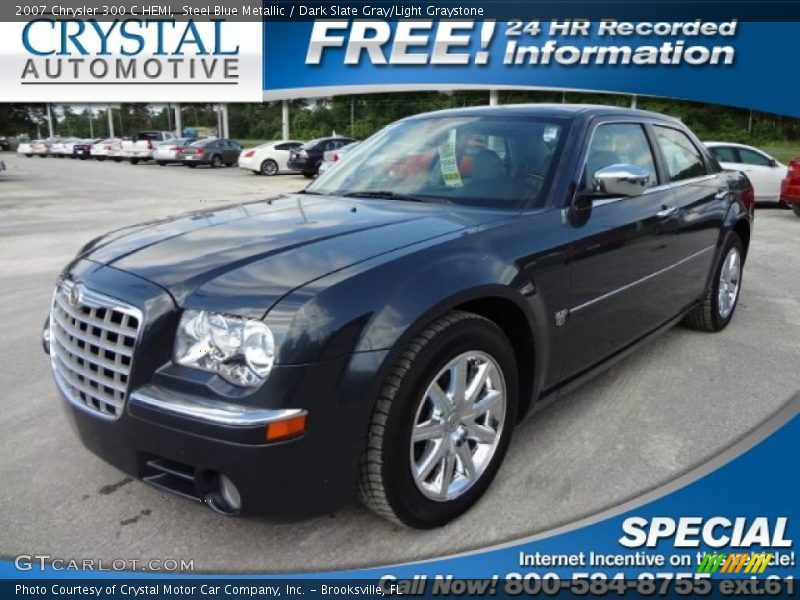 Steel Blue Metallic / Dark Slate Gray/Light Graystone 2007 Chrysler 300 C HEMI