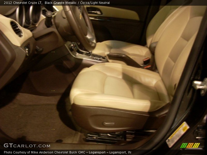 Black Granite Metallic / Cocoa/Light Neutral 2012 Chevrolet Cruze LT