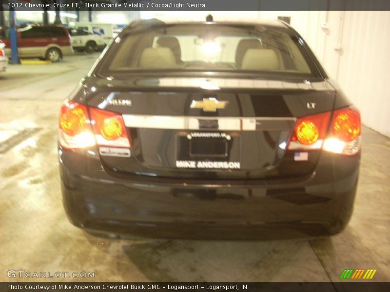 Black Granite Metallic / Cocoa/Light Neutral 2012 Chevrolet Cruze LT