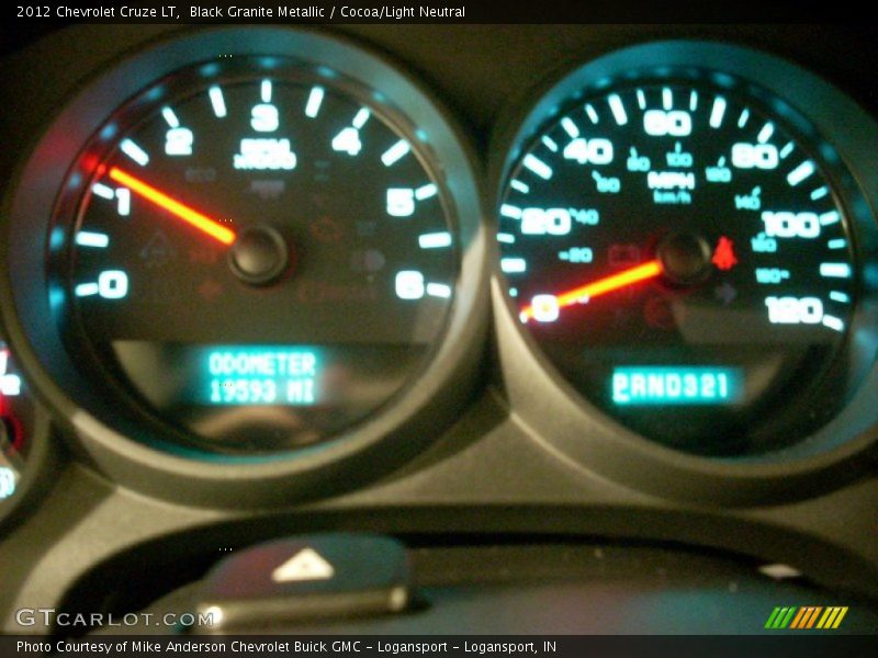 Black Granite Metallic / Cocoa/Light Neutral 2012 Chevrolet Cruze LT