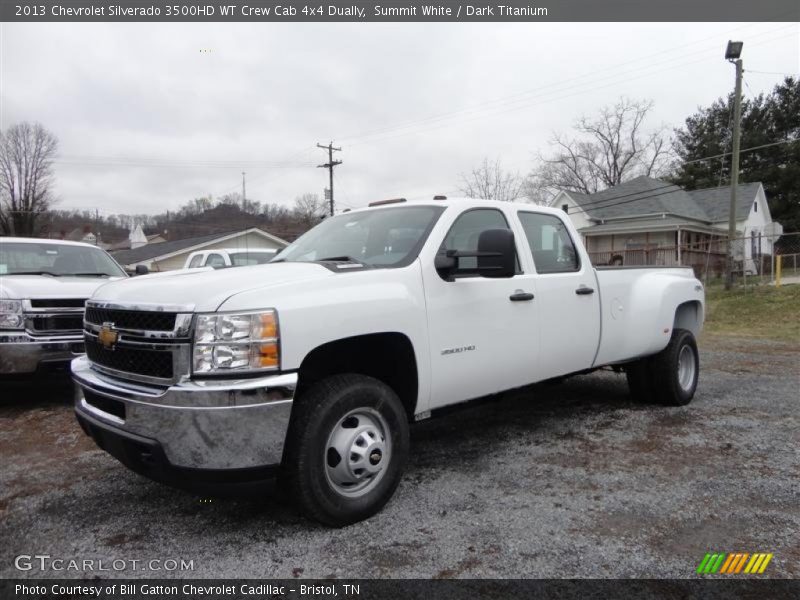 Summit White / Dark Titanium 2013 Chevrolet Silverado 3500HD WT Crew Cab 4x4 Dually